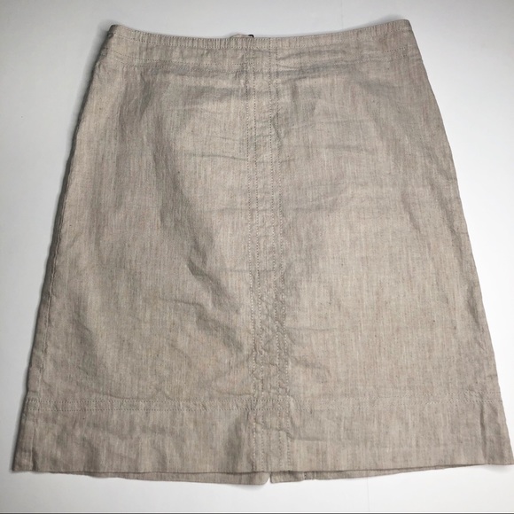 NIC+ZOE Dresses & Skirts - Nic + Zoe Tan Linen Cotton A-Line Skirt Size 6
